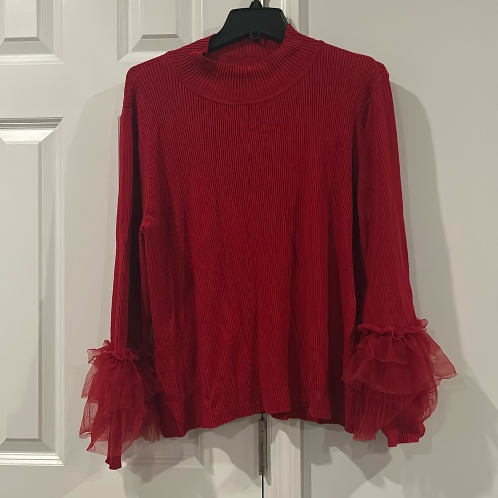 Vince Camuto Scarlet Ruffle Sleeve Sweater